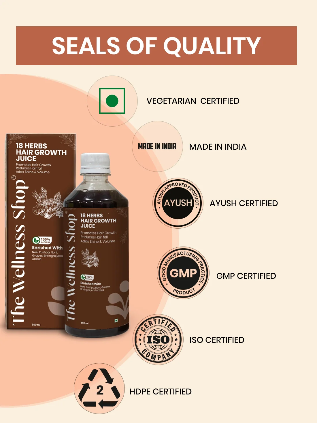 18 Herbs Hair Growth Juice – 100% Ayurvedic Formula for Hair Fall & Hair Thinning - Image 10