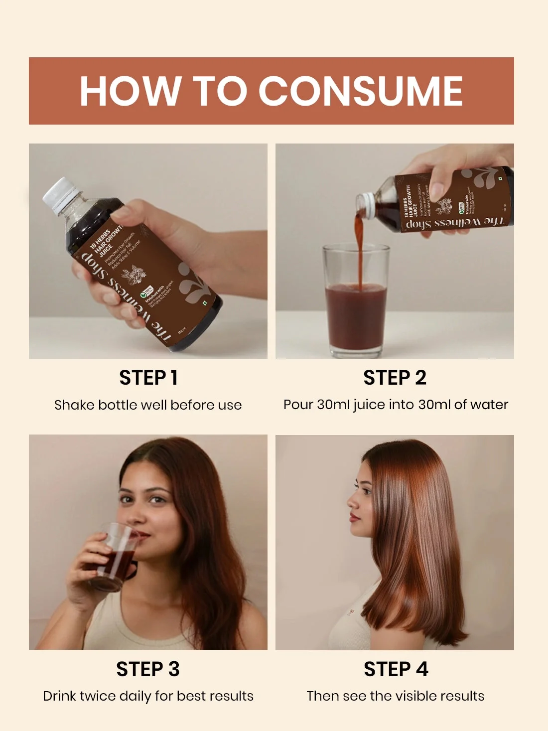 18 Herbs Hair Growth Juice – 100% Ayurvedic Formula for Hair Fall & Hair Thinning - Image 5