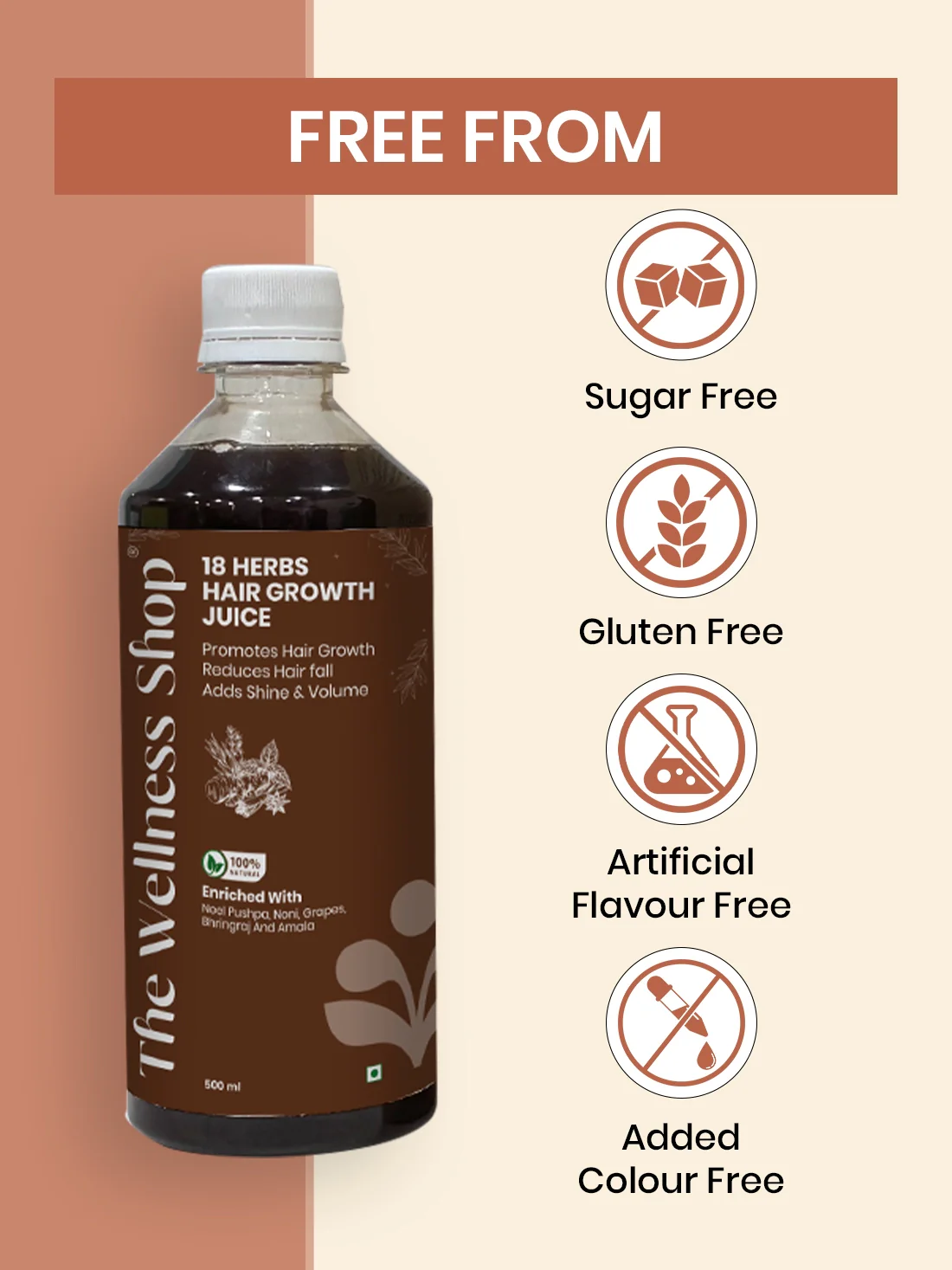 18 Herbs Hair Growth Juice – 100% Ayurvedic Formula for Hair Fall & Hair Thinning - Image 9