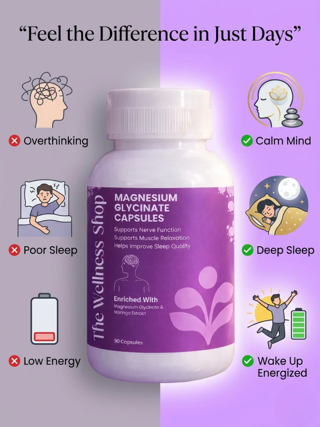 Magnesium Glycinate Capsules for Deep Sleep & Calm Mind - Image 3