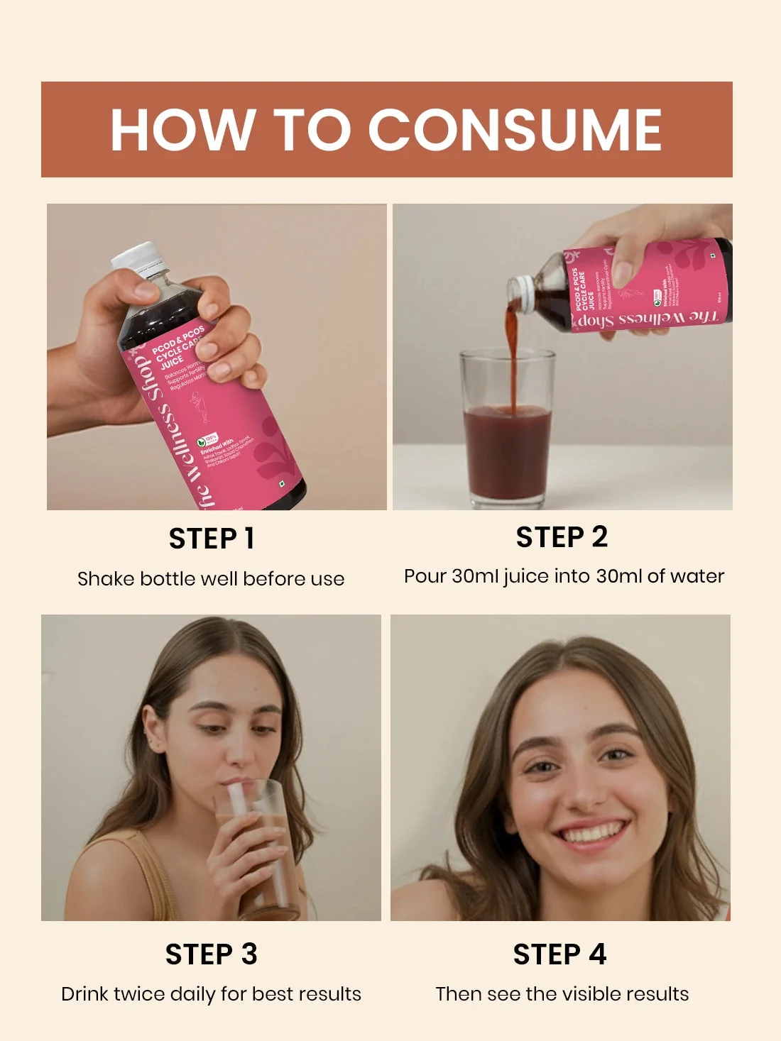 Natural PCOS & PCOD Cycle Care Juice — Hormonal Balance & Cycle Regulation Juice - Image 5