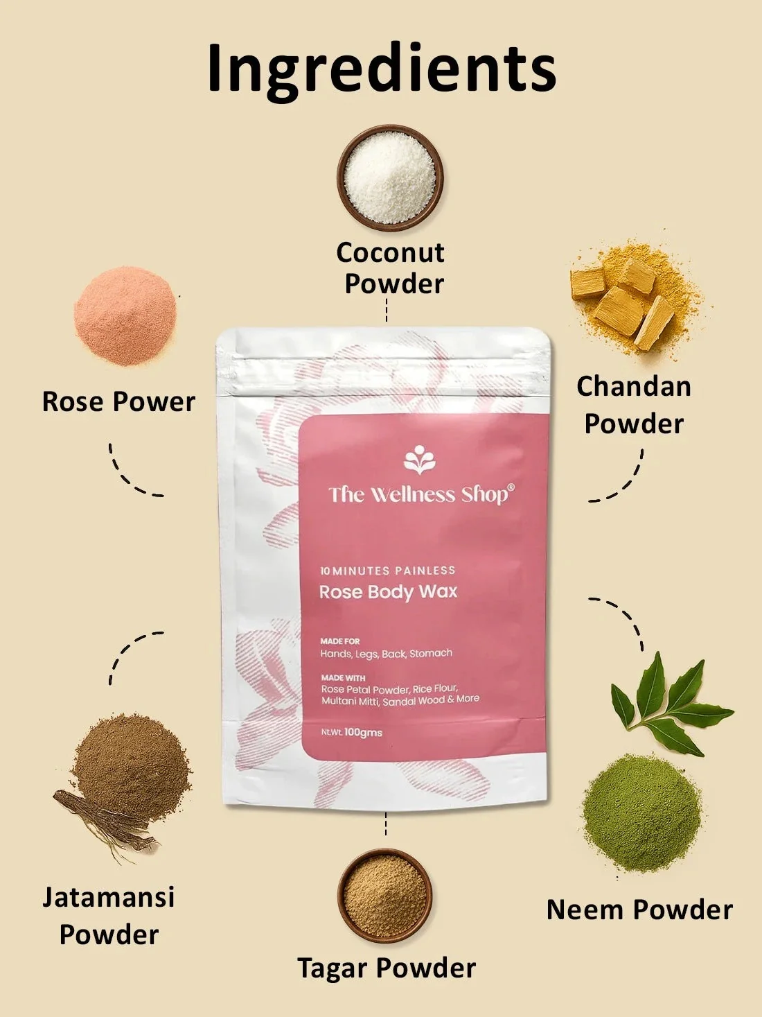 Rose Hair Removal Powder - 10 Minute Full Body Wax - Image 5