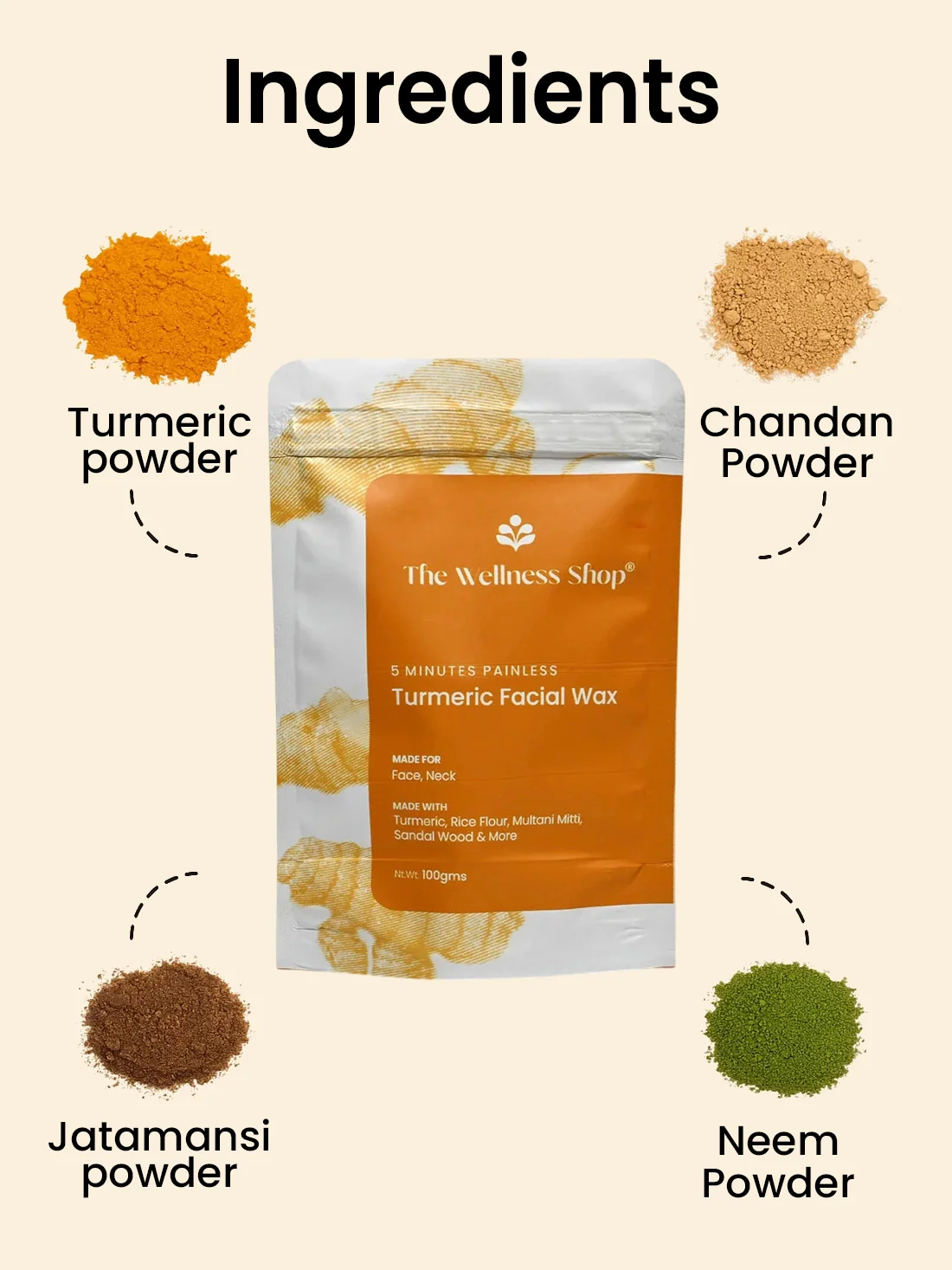 Turmeric Facial Wax - 5 Minutes Painless Herbal Wax Powder - Image 5