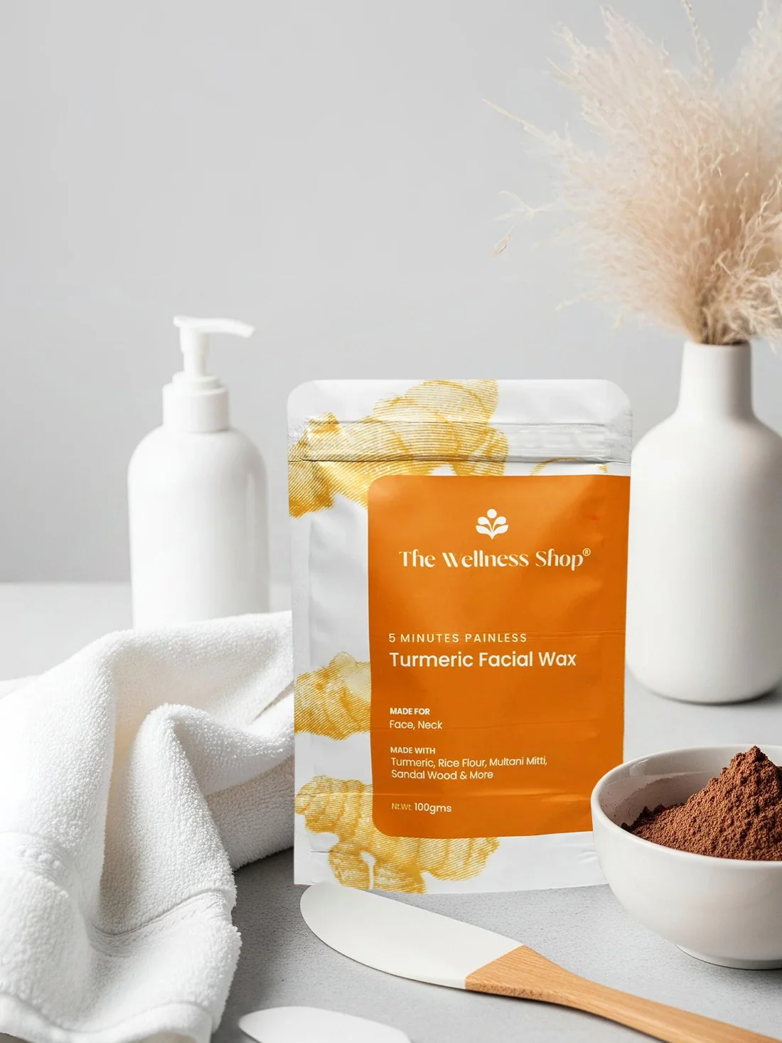Turmeric Facial Wax+ Bikini Wax Powder+ Chocolate Hair Removal Powder + 4% Aha Bha Underarm Roll On - Image 9