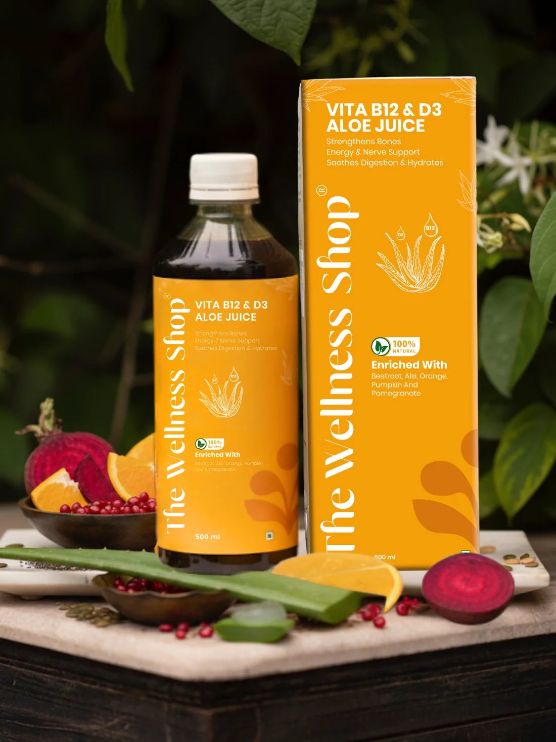 Vitamin B12 And D3 Aloe Juice- 100% Ayurvedic Juice for Energy, Immunity & Bone Health - Image 3